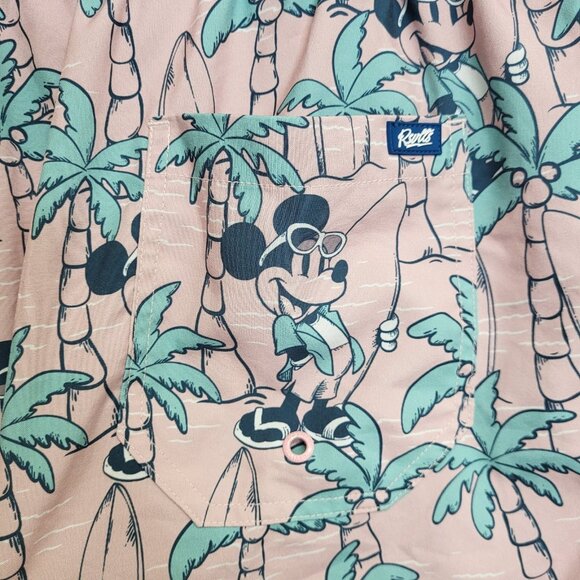 Disney RSVLTS Shorts Mens 2XL Mickey Mouse Hybrid Hawaiian Unlined Casual - Picture 3 of 9